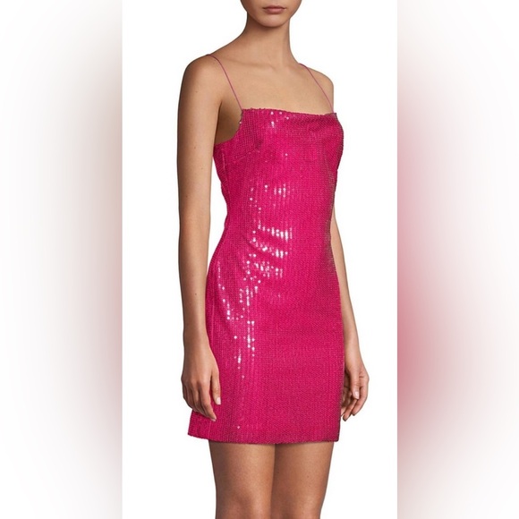 LIKELY Eve Sequin Mini Dress in Pink Fuchsia - Picture 2 of 9